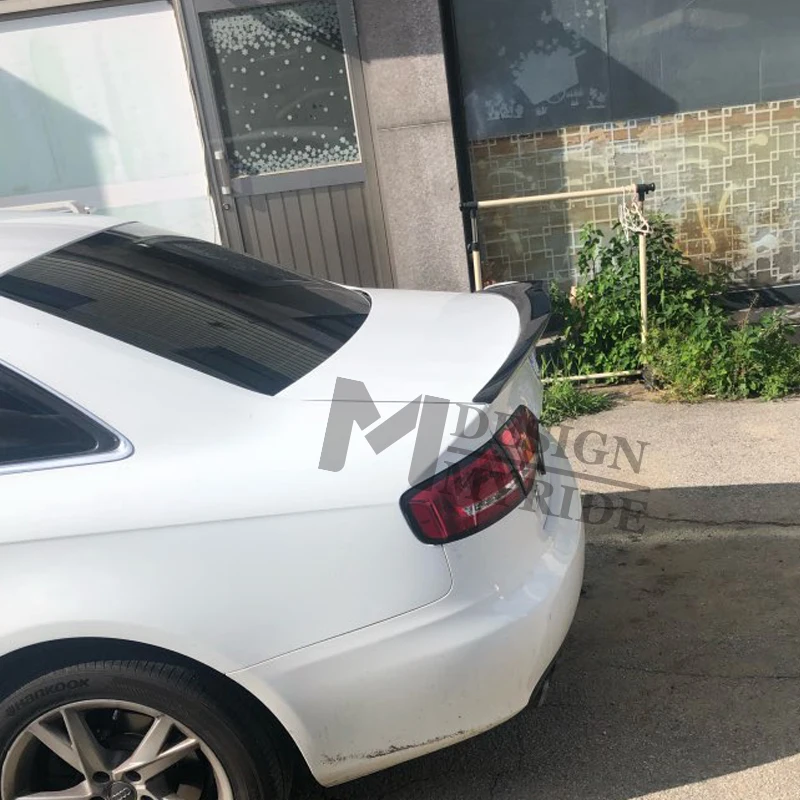 Подходит для Audi A4 B8 A4a A4Q углеродное волокно CF высокий удар задний багажник губы Spoilerking крыло добавить на стиль M4 вид клейкого типа 2009-12