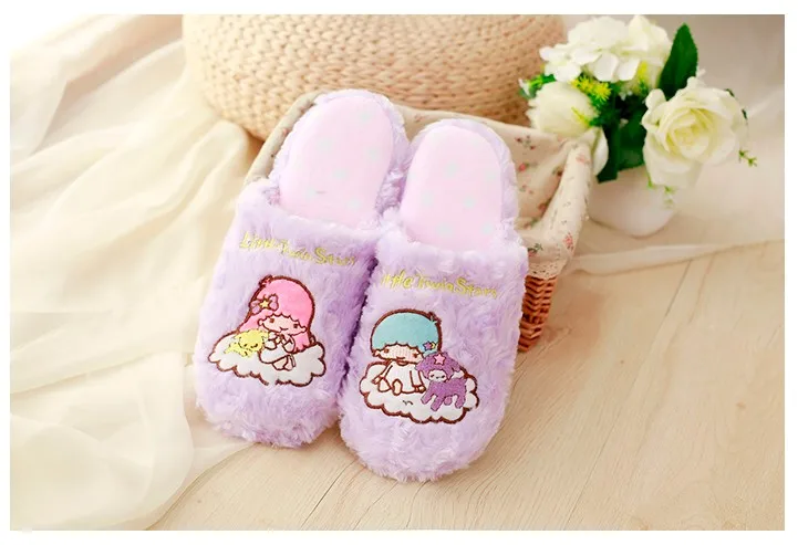 Домашние тапочки Little twin stars gemini женские с мягкой подошвой и принтом