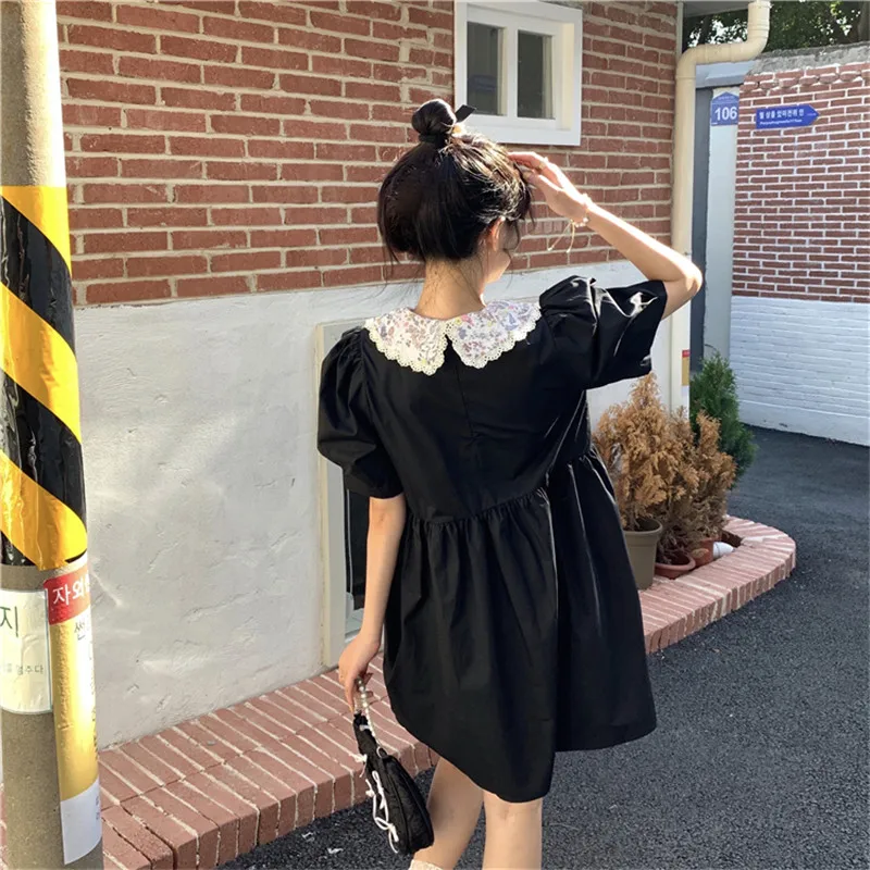 Шикарный французский цветочный &quot&quot&quotкукольный&quot&quot воротничок&quot черное