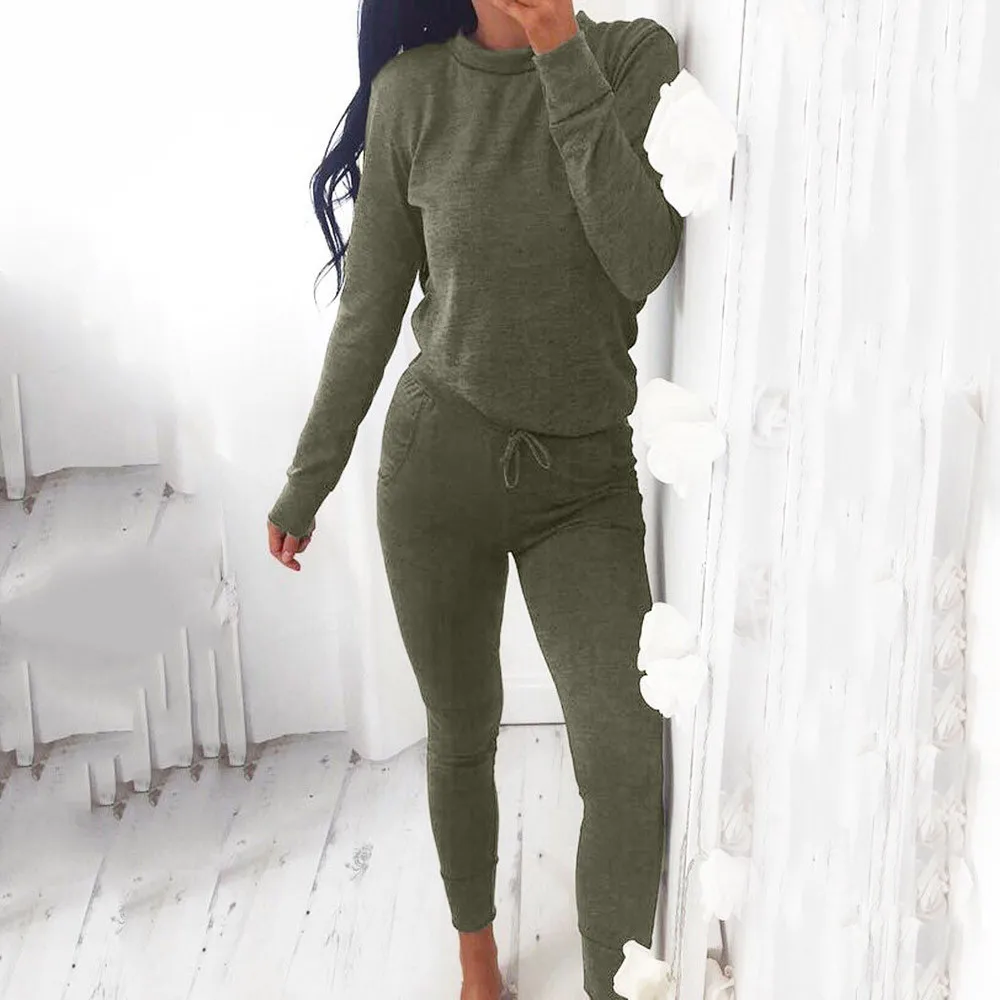 Женский спортивный костюм из 2 предметов для активного отдыха однотонный топ и