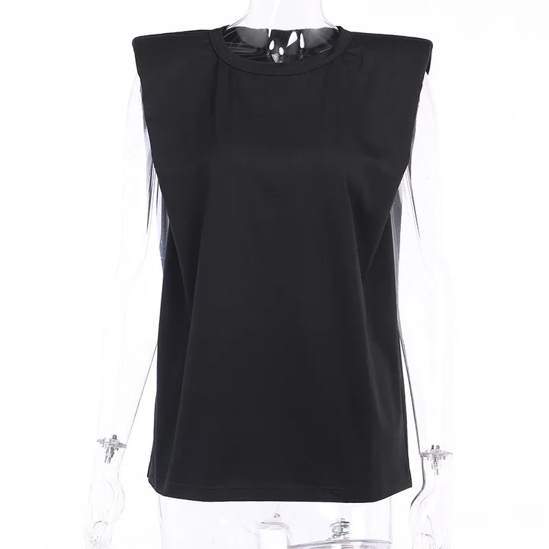 

2021 Summer Tees T-shirt Women Tops Casual Solid Sleeveless Regular Outwear Sexy Slim Office t-shirts Women Tops Blusas Female