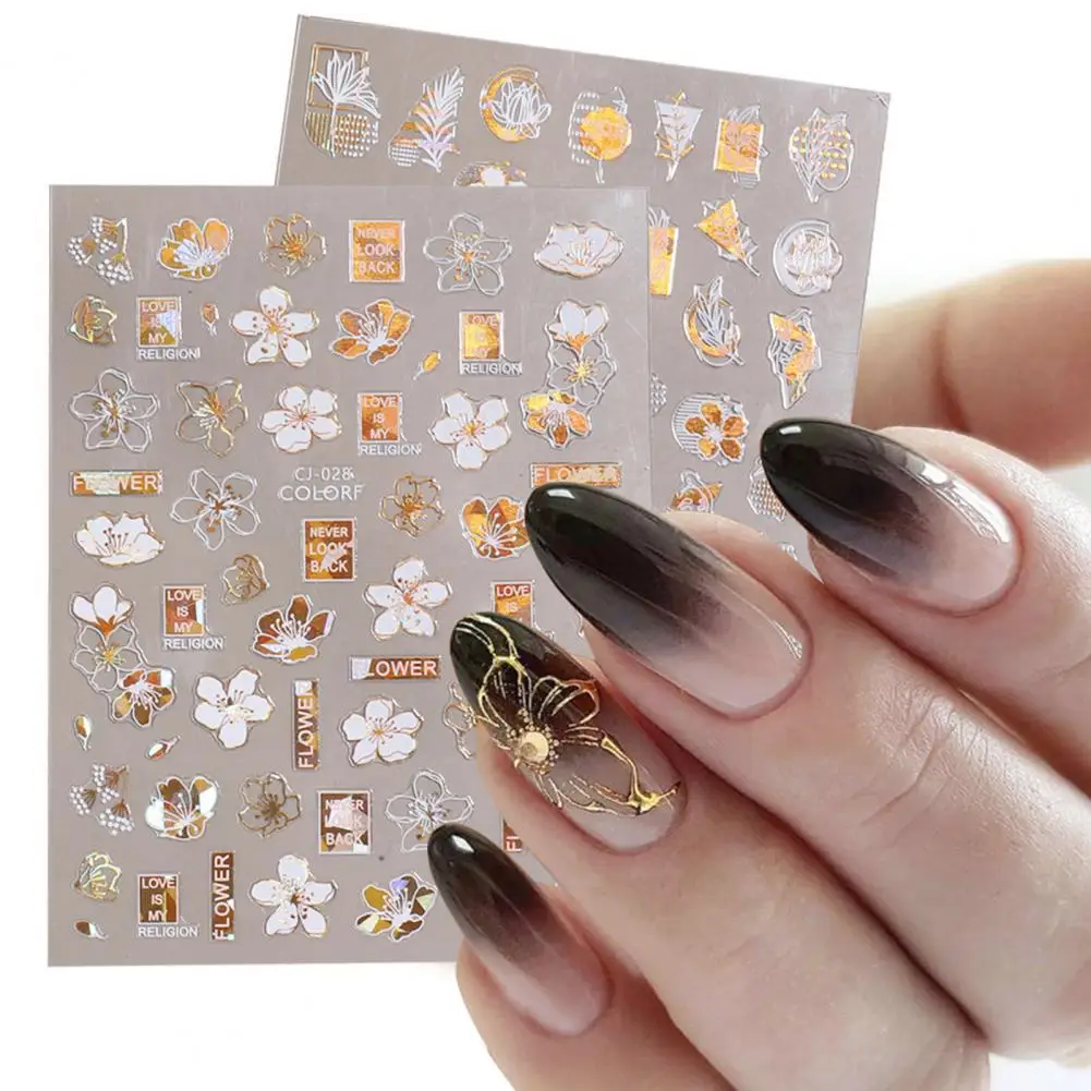 

Manicure Decal Easy to Apply Lightweight Paper Black Bronzing Manicure Sticker Decal for Women