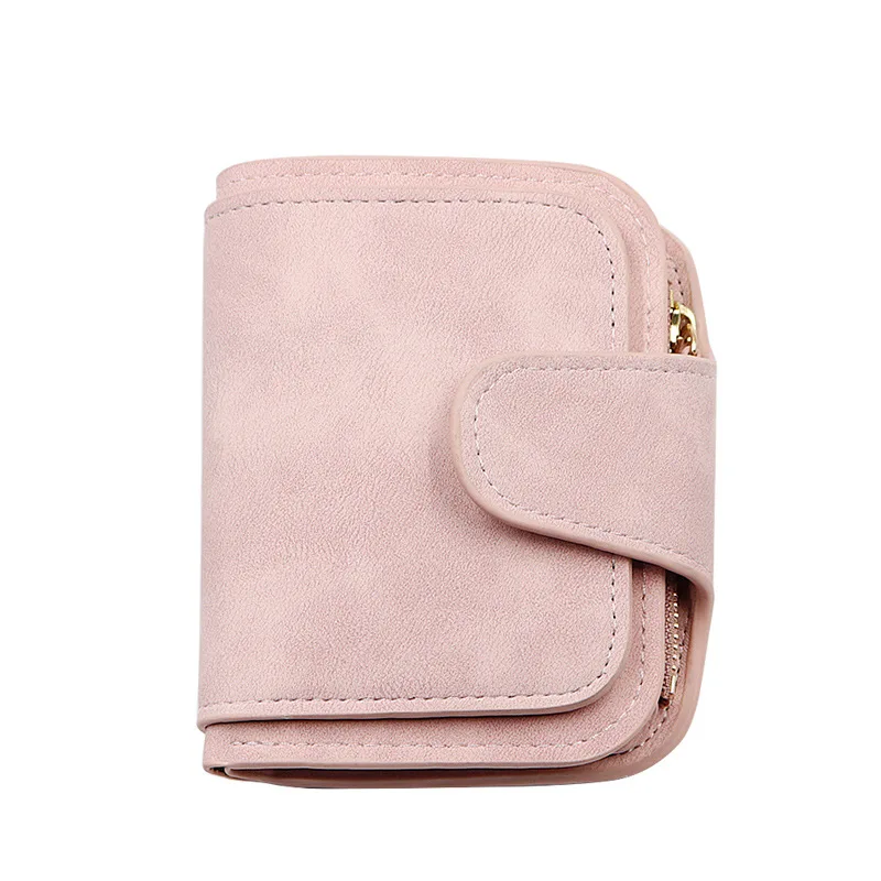 Новый женский короткий кошелек корейский для монет с 3 складками модный на молнии