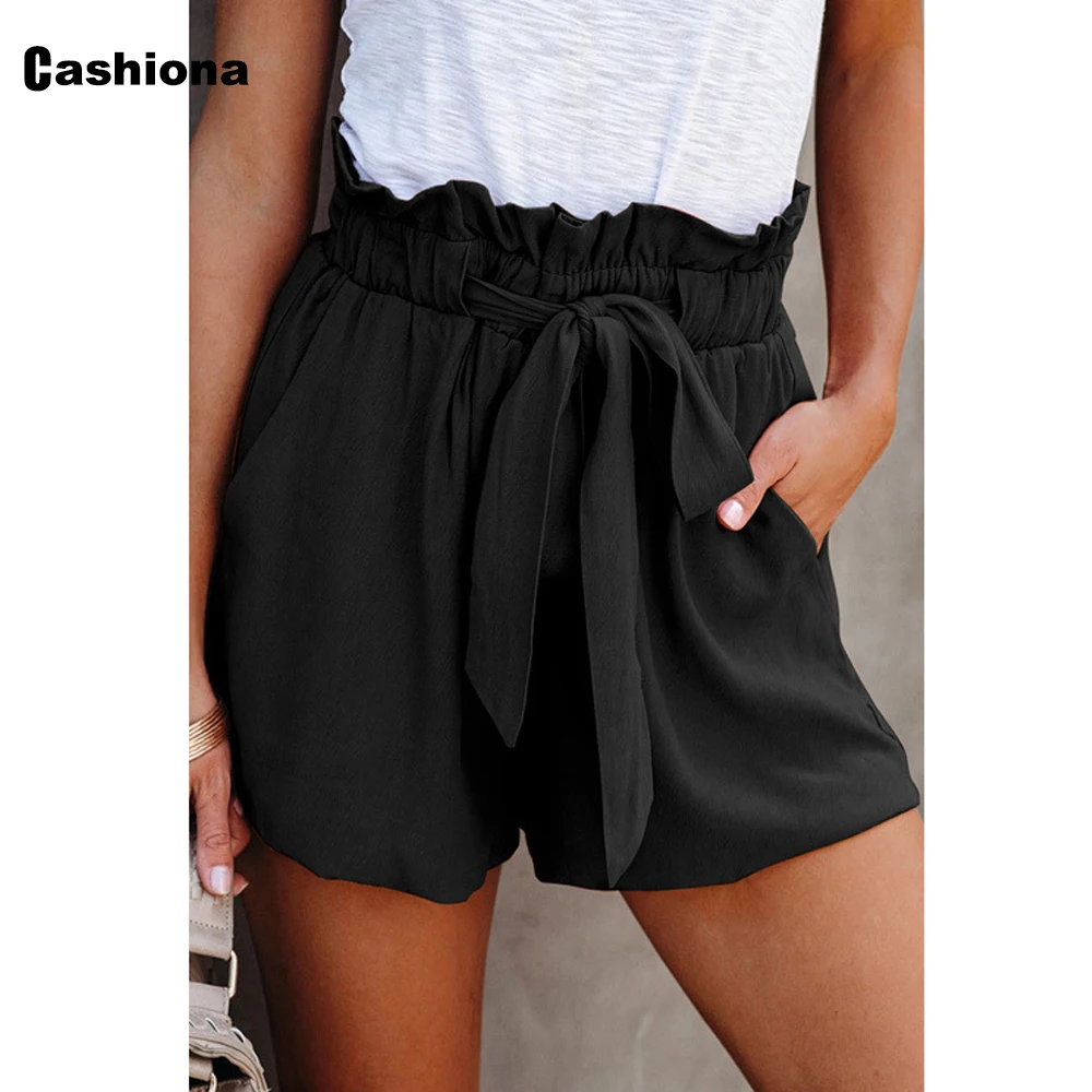 Cashiona Women High Waist Shorts Summer Sexy Lace-up Shorts Plus size 3xl Ladies 2021 European and American Style Short Pants