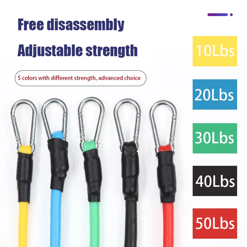 

11pcs set of rally device multi-function tpe tension rope one-word tension belt, fitness training equipment, elastic rope belt