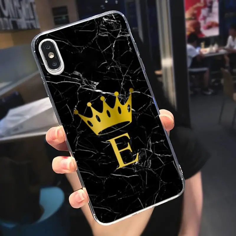 

Marble Gold letters words text Phone Case Transparent for iPhone 6 7 8 11 12 s mini pro X XS XR MAX Plus