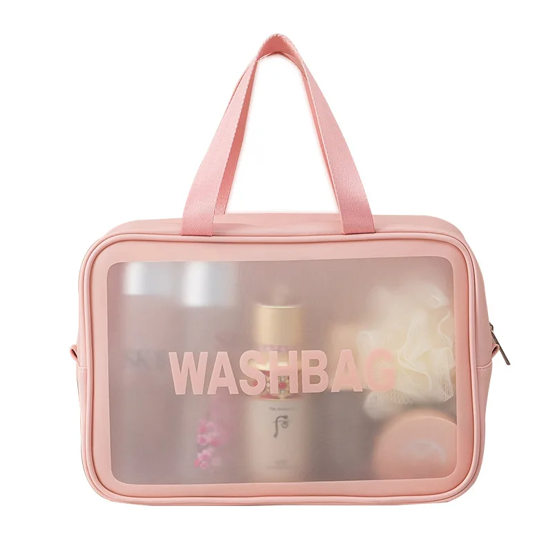 

Large Capacity PVC Clear Handbags Portable Waterproof Washable Makeup Storage Bags Travel Casual Women Scrub Wash Cosmetic Bags