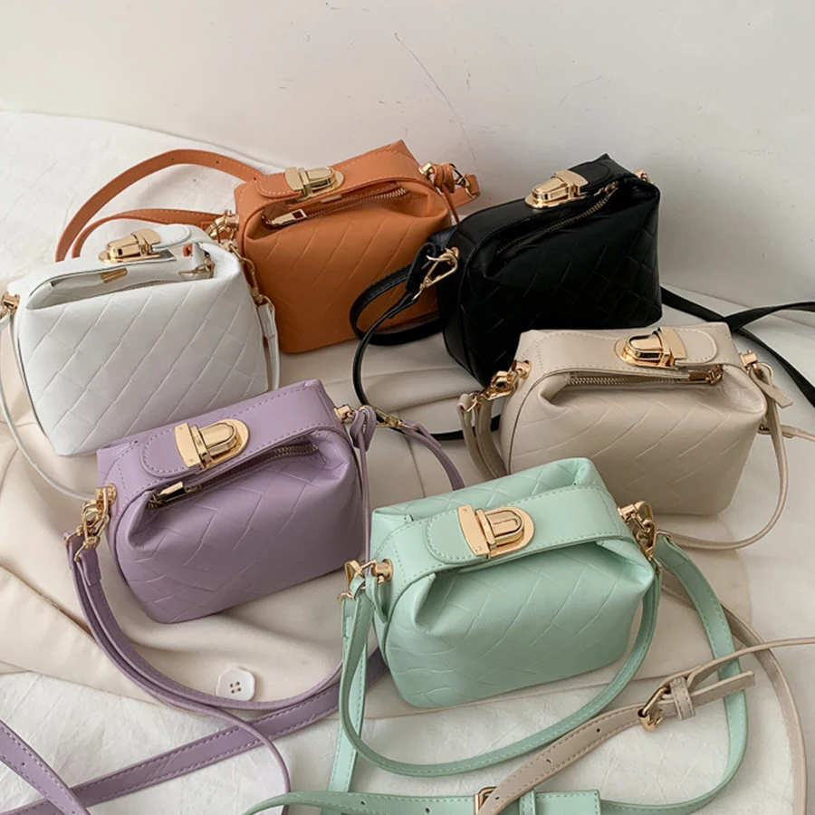 

New Luxury Designer Crossbody Bags 2021 Women's Brand Handbags PU Leather Shoulder Messenger Bag Fashion Solid Color Handbag