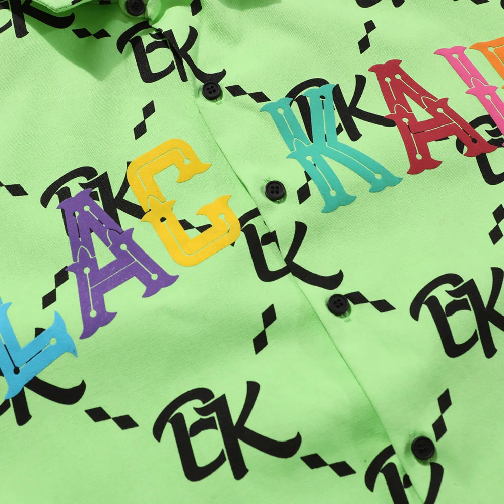 

Hip Hop Shirt Men Colorful Letter Patch Cargo Shirts Summer Baggy Short Sleeve High Street Harajuku Fashion Streetwear