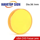 WaveTopSign Фокусирующая линза CVD ZnSe из США Dianeter 38,1 мм FL127mm 190,5 мм для CO2 Лазерная гравировальная и режущая машина
