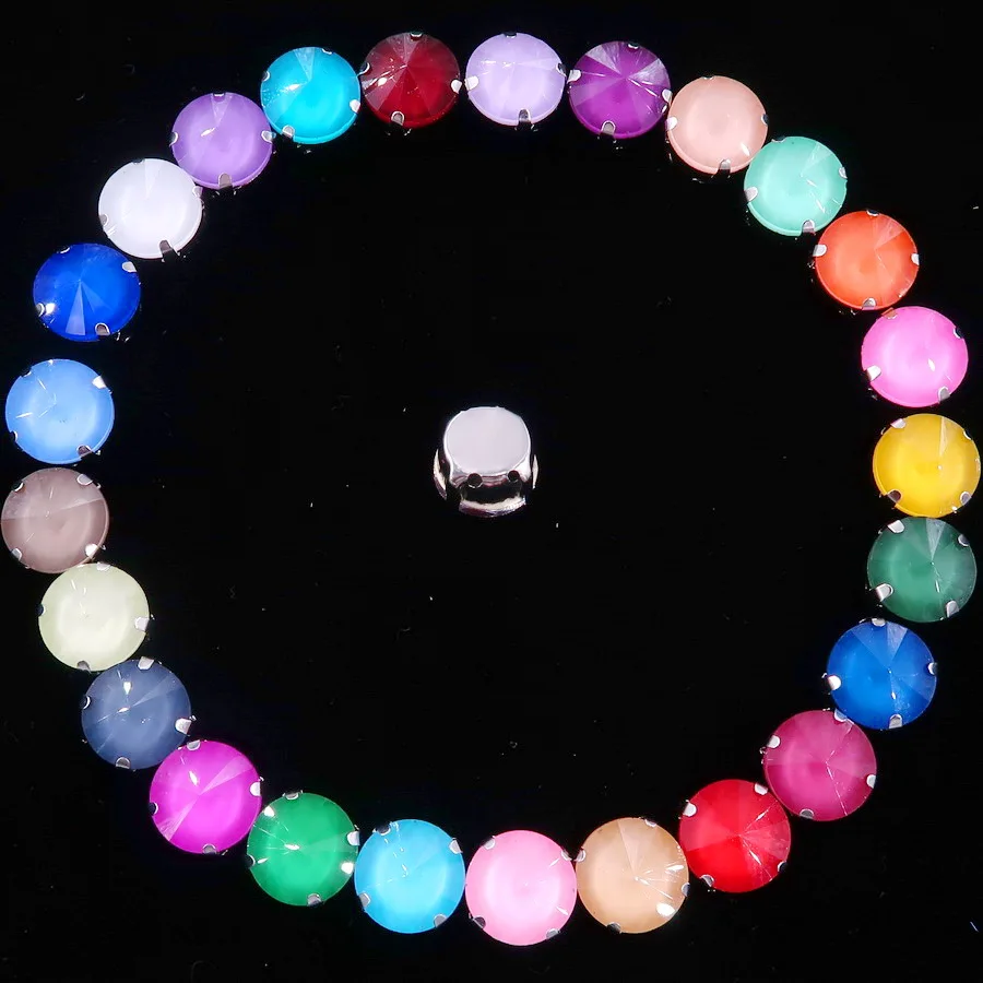 Стеклянные хрустальные бусины серебряного цвета 7 размеров Смешанные Круглые