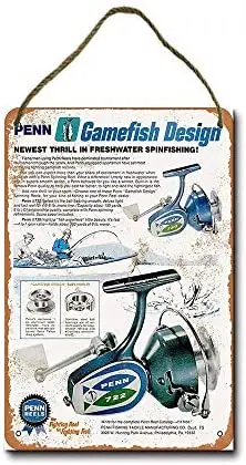 

Metal Sign 8 x 12 inch 1971 Penn Fishing Reels Wall Decor Hanging Sign