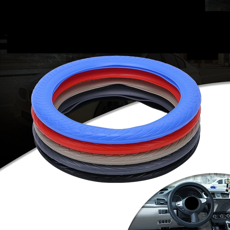Авто силиконовый чехол на руль многоцветный мягкий кожаный для автомобиля