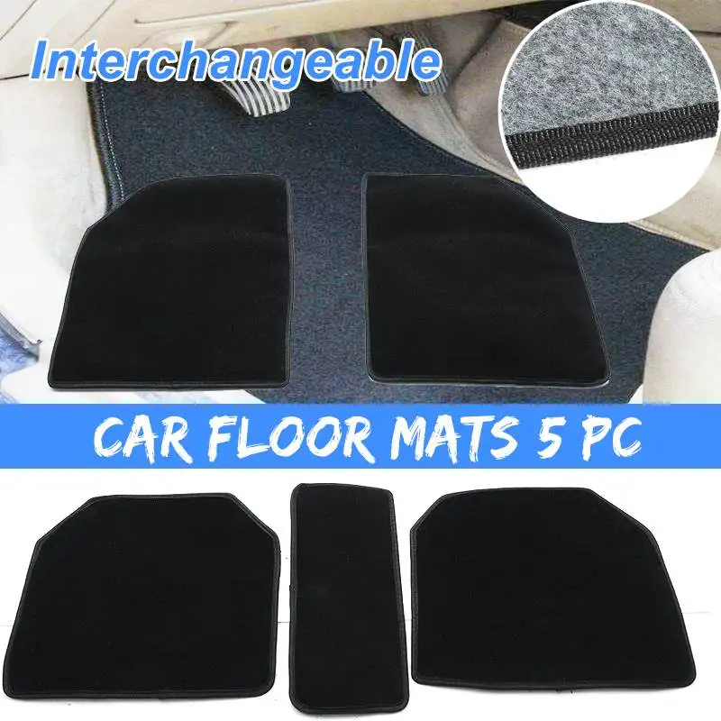 

5PCS PVC Car Floor Mats Universal Floor Mats Car Interior Anti-Slip Floor Mats Odorless Pad For Suv Trucks Car Van