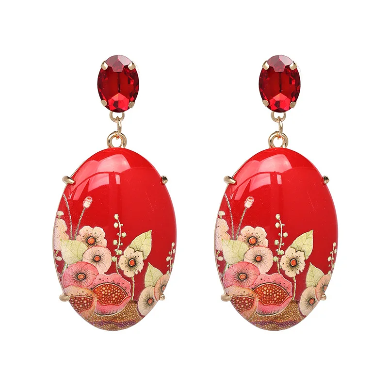 

2020 Ladies Fashion Creative New Earrings Multi-color Exquisite Temperament Elegant Flower Earrings High Quality