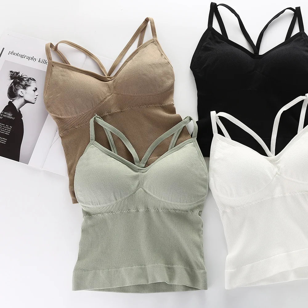 Летний топ Для женщин майка нижнее бельё для девочек бесшовное сексуальное
