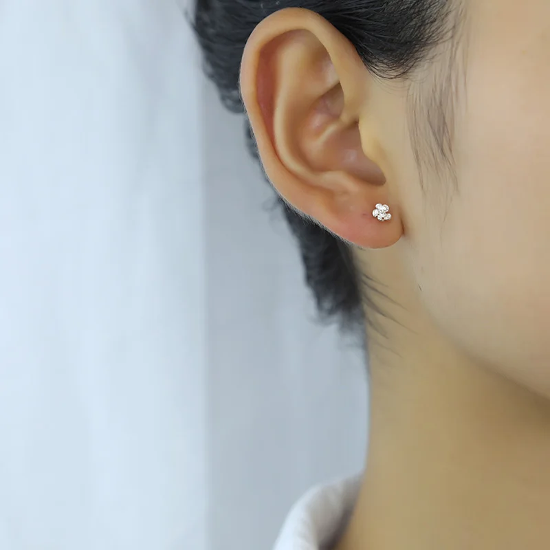 TrustDavis новинка 100% 925 дюйма твердая искусственная Роза цветок серьги-гвоздики для