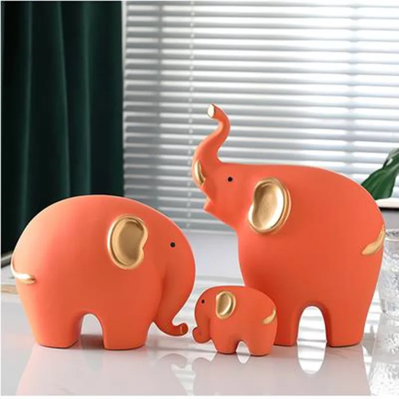 

Nordic creative simple ceramic elephant decoration crafts, TV cabinet living room wine cabinet desktop decoration wedding gifts