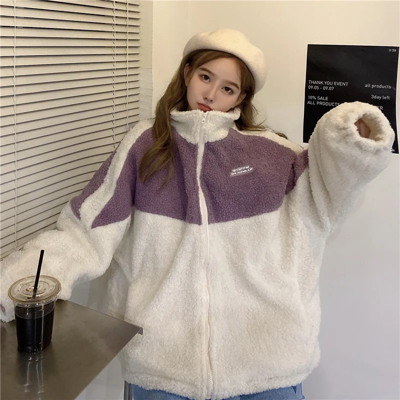 Short Style Parkas Women BF Streetwear Korean Fashion Plus Velvet Warm Elegant All-match Winter Outwear Patchwork Simple Loose