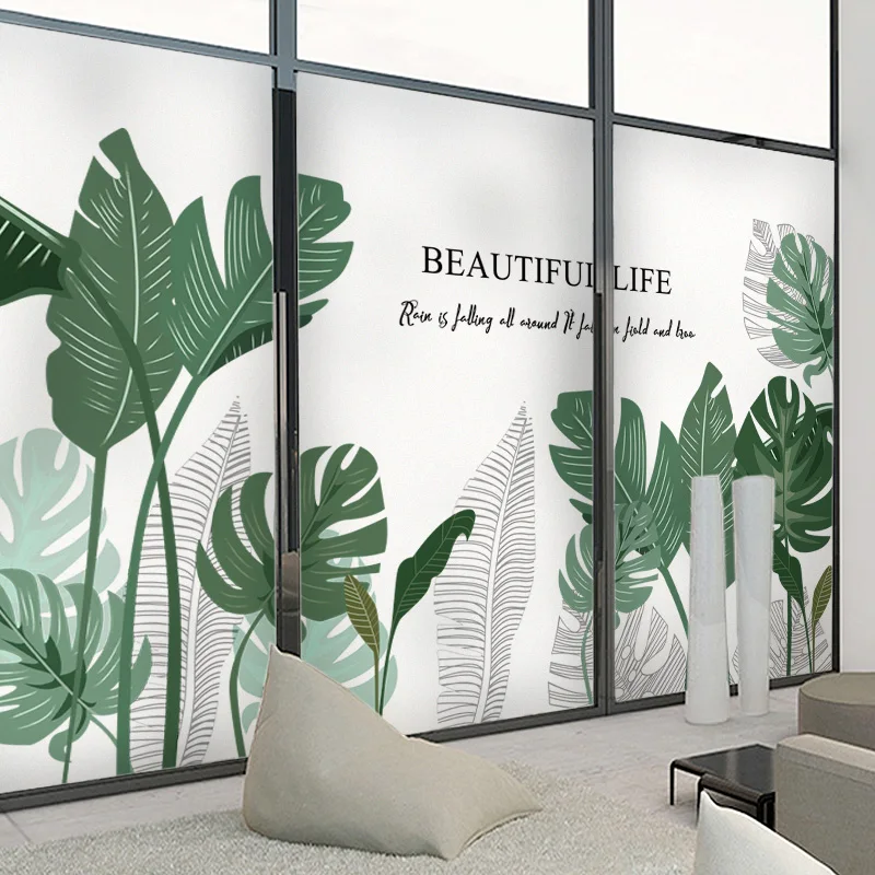 

Jelnln Электростатическая матовая пленка для зеленых растений, сотофан для ванной и окон, Антибликовая матовая пленка для кухни