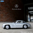 WELLY 1:24 Мерседес 300SL Серебряная модель автомобиля из сплава декоративная коллекция игрушечные инструменты подарок