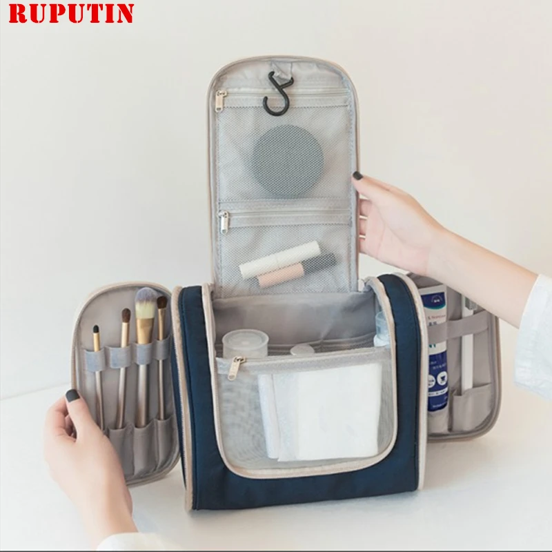 

Дорожная косметичка для женщин, портативная двойная сумка для мытья, косметички, принадлежности для ванной комнаты, сумки для хранения, орг...