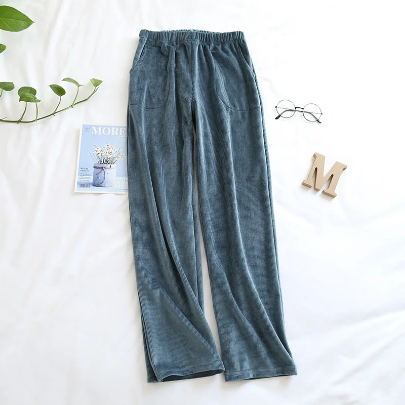 Женские осенне-зимние однотонные фланелевые повседневные длинные пижамные