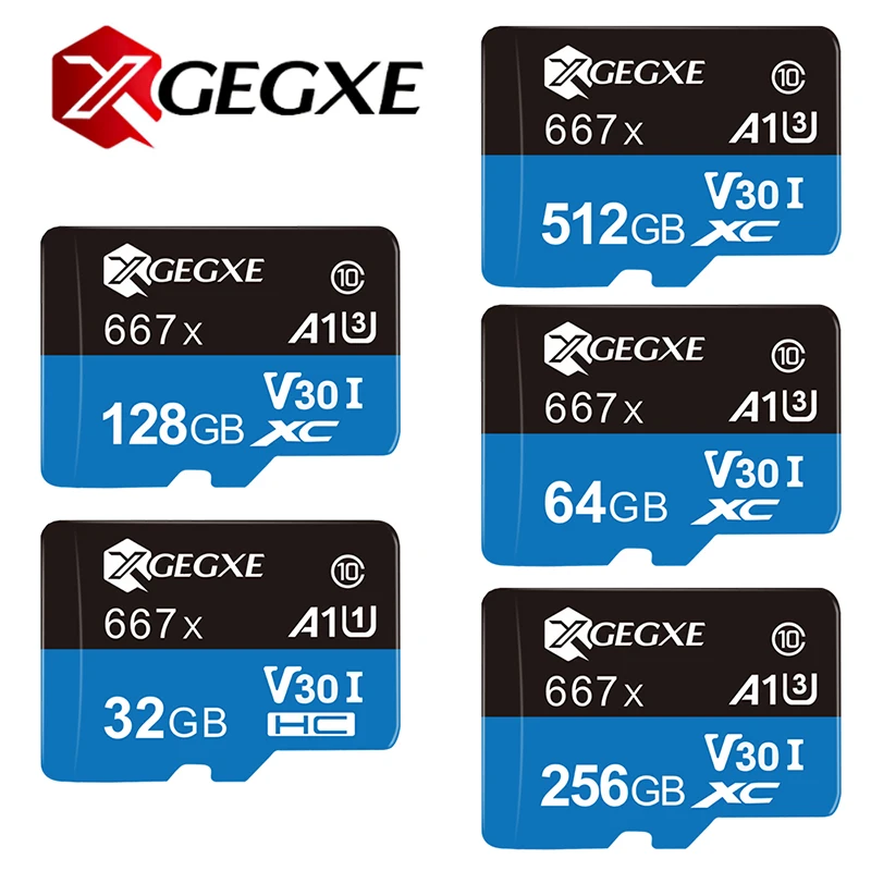 XGEGXE карта памяти 32 ГБ Micro SD 667X 64 Гб C10 128 256 TF для ноутбука|Карты памяти| |