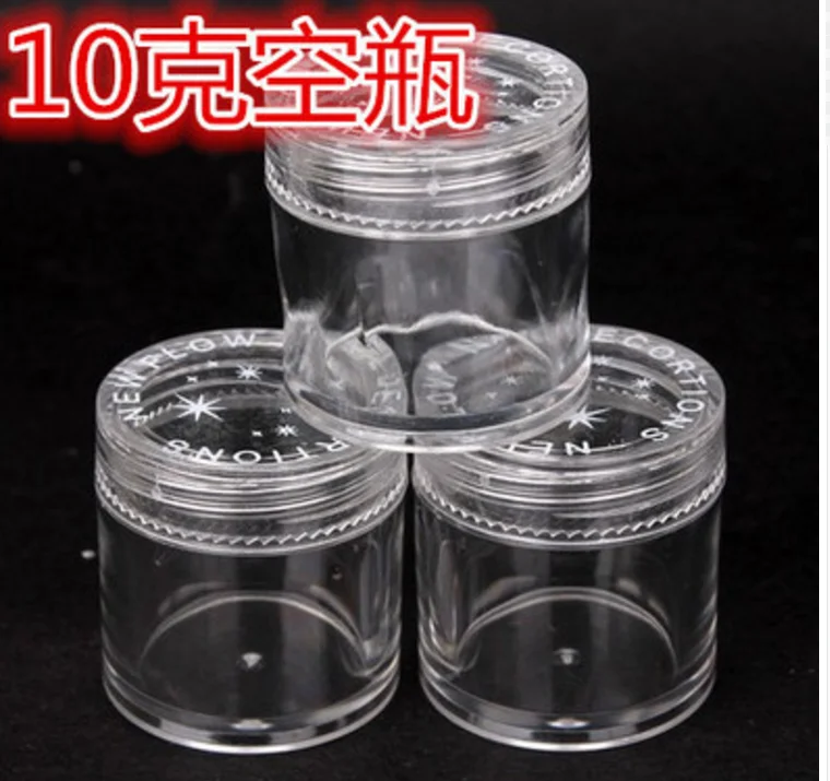 

20/50/100pcs 10 Gram/ ML Nail Refillable Bottles Cosmetic Sample Empty Container Plastic Bottle Round Pot Black Screw Cap Lid 1