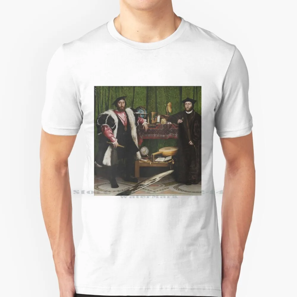 

The Ambassadors Painting Hans Holbein T Shirt Cotton 6XL Ambassadors Artist History Hans Holbein Vintage Historical Germany