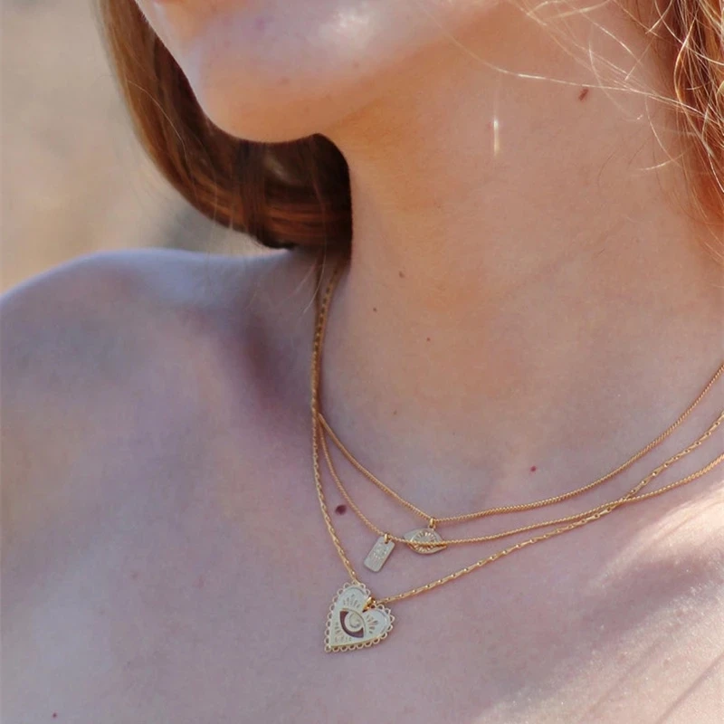 

Milagro Sacred Heart Pendant Necklace Women Charm Necklaces Female Choker Collares Wedding Party Jewelry Gifts