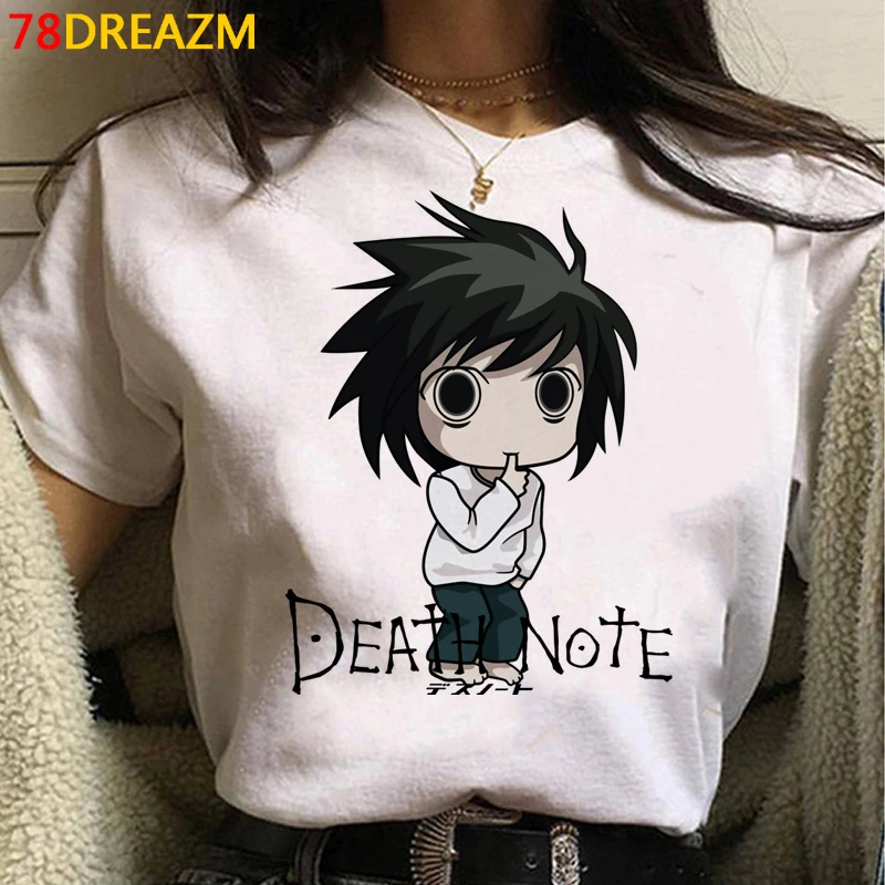 Лидер продаж футболки с изображением японского аниме Death Note женская футболка Kawaii
