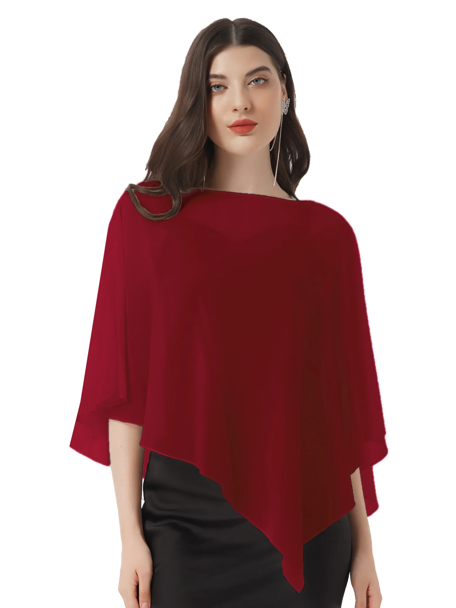 Женская накидка с круглым вырезом шифоновая Пляжная для отпуска топ свадебной