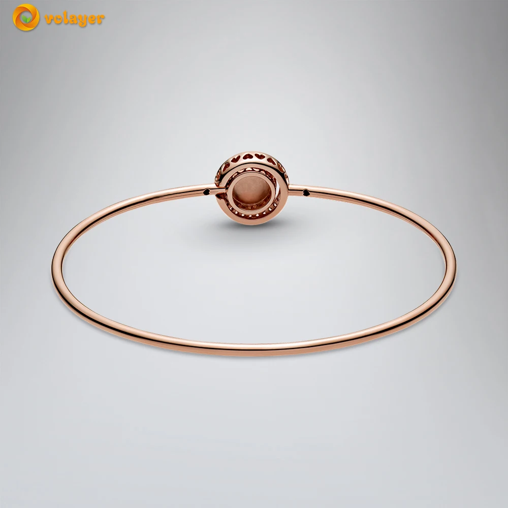 Браслеты из стерлингового серебра Volayer со сверкающим сердечком и костью желаний, дружбы браслеты для женщин, ювелирные изделия, подарки на день рождения.