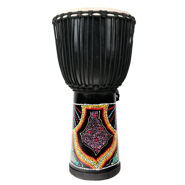 12 ''деревянный кожаный Djembe Африканский барабан (цветная живопись)|Барабан| |