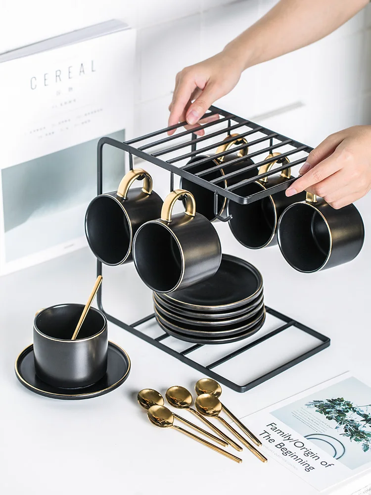 Набор винтажных керамических кофейных чашек фарфоровая офисная креативная