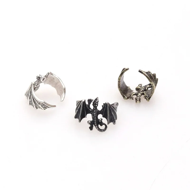 Lateefah 1 шт. Для мужчин женщин в стиле панк из латуни Красивые Крылья летучей Дракон