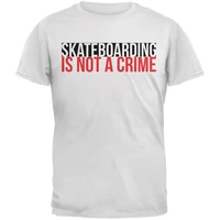 skateboarding is not a crime white adult t shirt 2x large