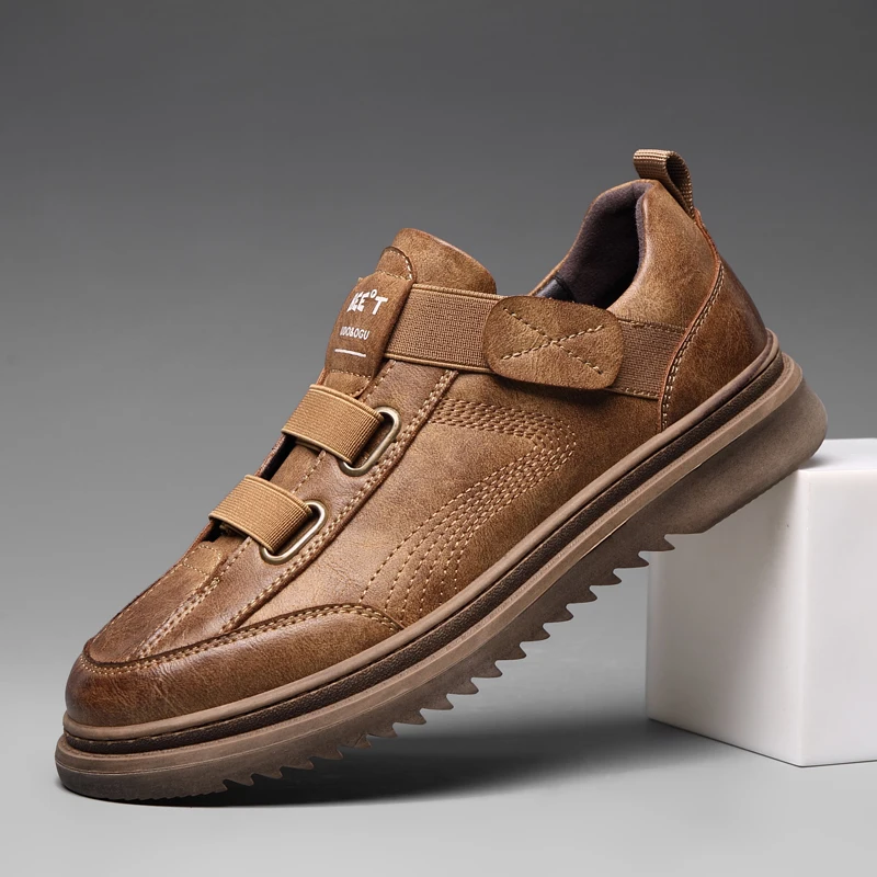 

Men's Leather Sneakers High Quality Fashion Oxford Shoes Outdoor Sport Breathable Casual Shoes British Trend Shoes For Men
