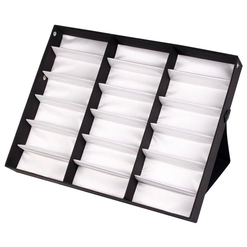 

18 Grids Eyeglass Sunglasses Glasses Storage Display Box Holder Case Organizer FEA889