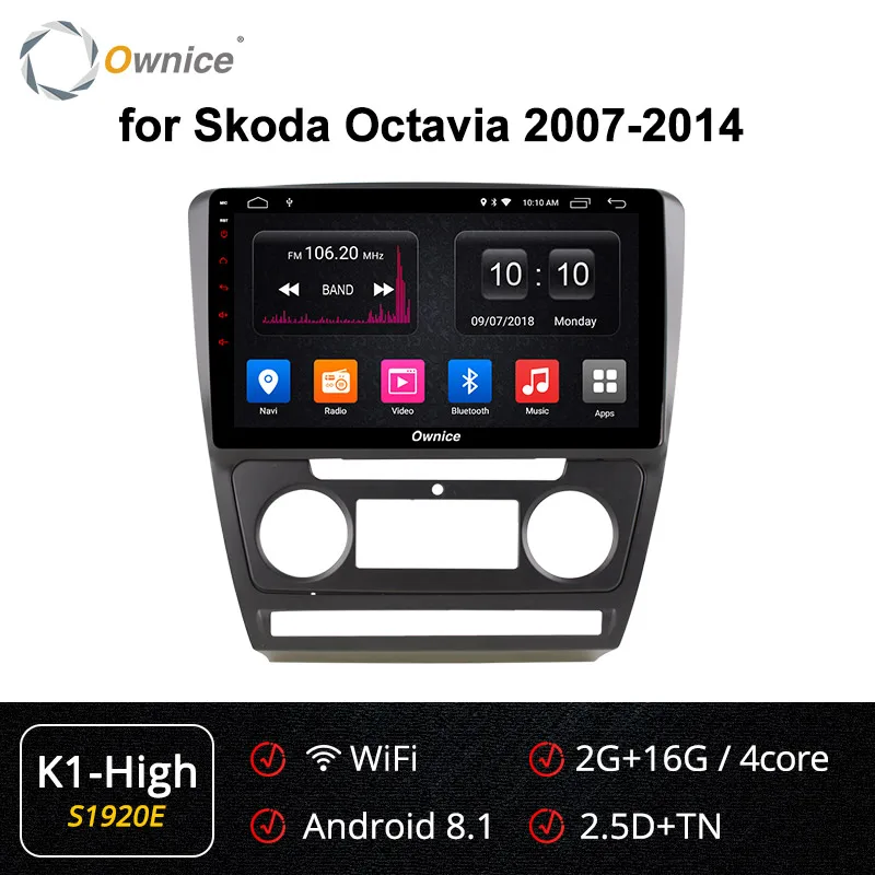S1920 K1-High Ownice Восьмиядерный Android 9,0 автомобильный dvd DSP SPDIF gps Navi k3 k5 k6 для Skoda Octavia A5 2007 2008 2009- 4G 360 Panorama - Цвет: S1920 K1-High