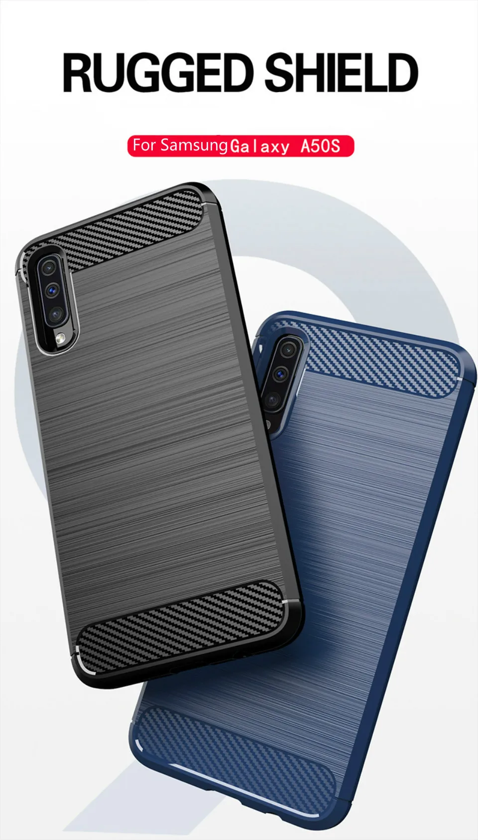 Чехол для телефона для samsung Galaxy A50S защита из углеродного волокна узор силиконовый Ударопрочный Мягкий