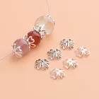 10 шт., ажурная Серебристая фольга в виде четырехлистного клевера, материал ручной работы, аксессуары для поделок, жемчужная Хрустальная диафрагма