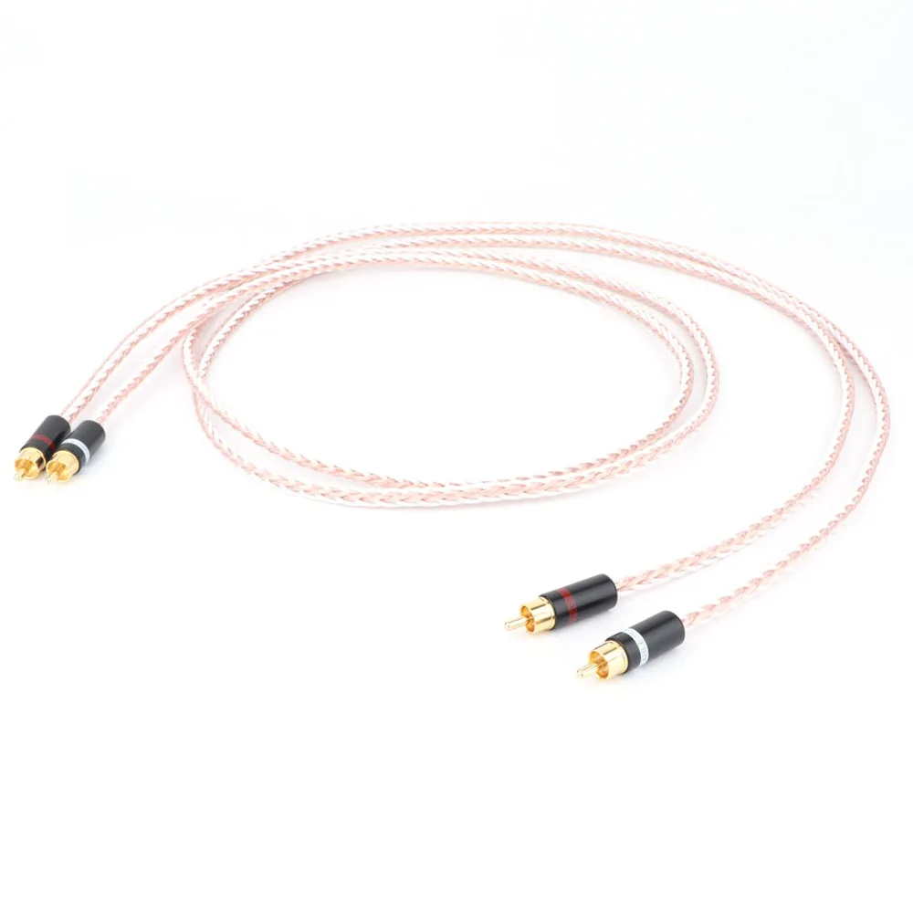 

TOP-HiFi Single Crystal Copper Silver Mixed Audio Cable HIFI RCA Interconnect Cable 2RCA to RCA Cable for Amplifier Player