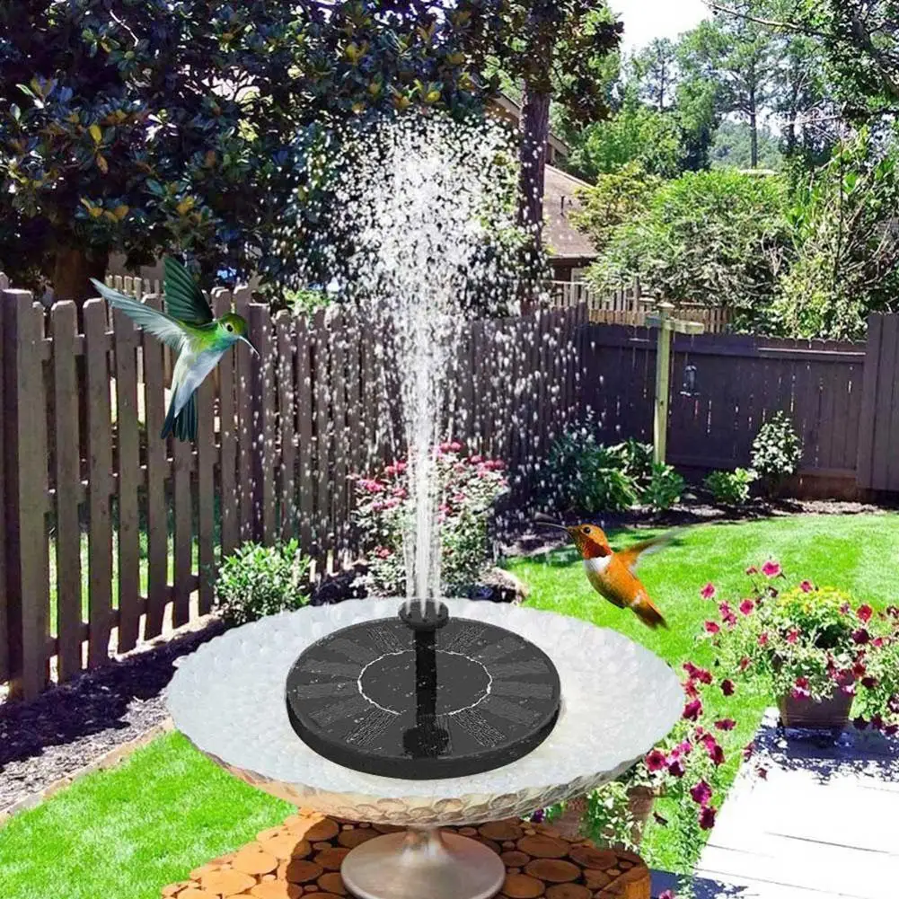 

Round Solar Fountain Outdoor Landscape Pool Pond Water Pump Waterfall Decor