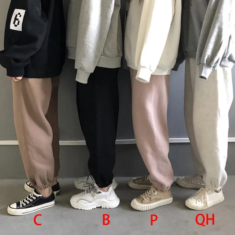

Winter Warm Plus Velvet Thick Pants Women Casual High-Elastic Waist Solid Color Long Pants Female Harajuku Sports Pants