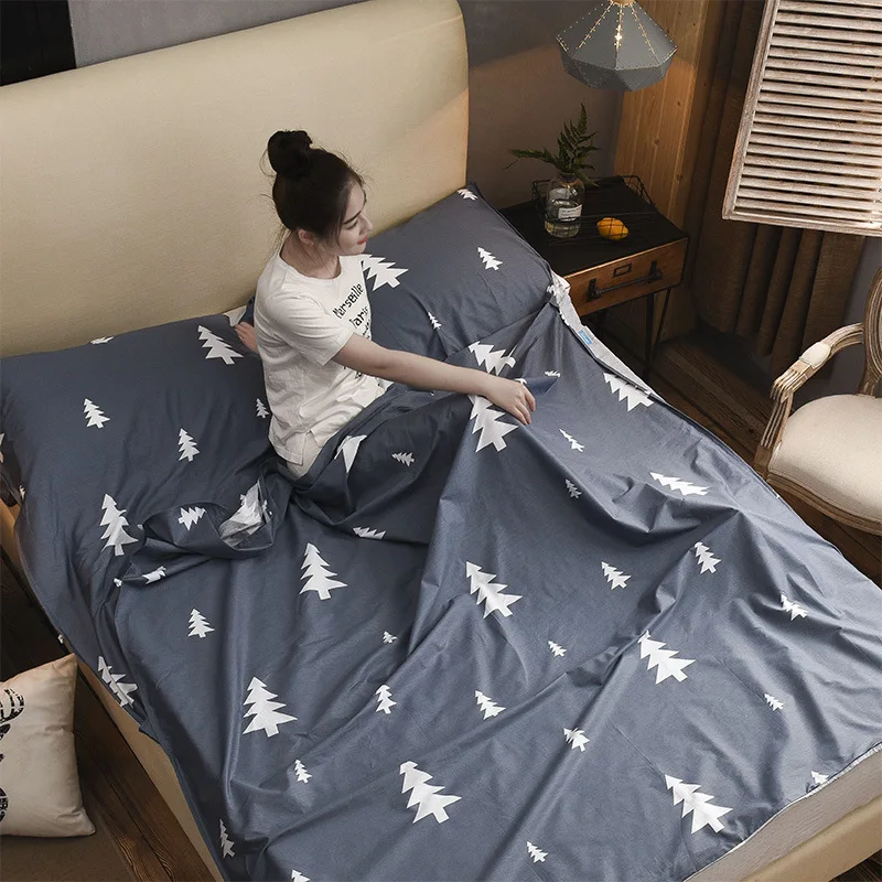 

Outdoor Travel Trip Hotel Camping Hiking Bed Sheet Cotton Sleeping Bag Stars Rabbit Printed Bed Sleeping Bag Liners Sigle 80CM