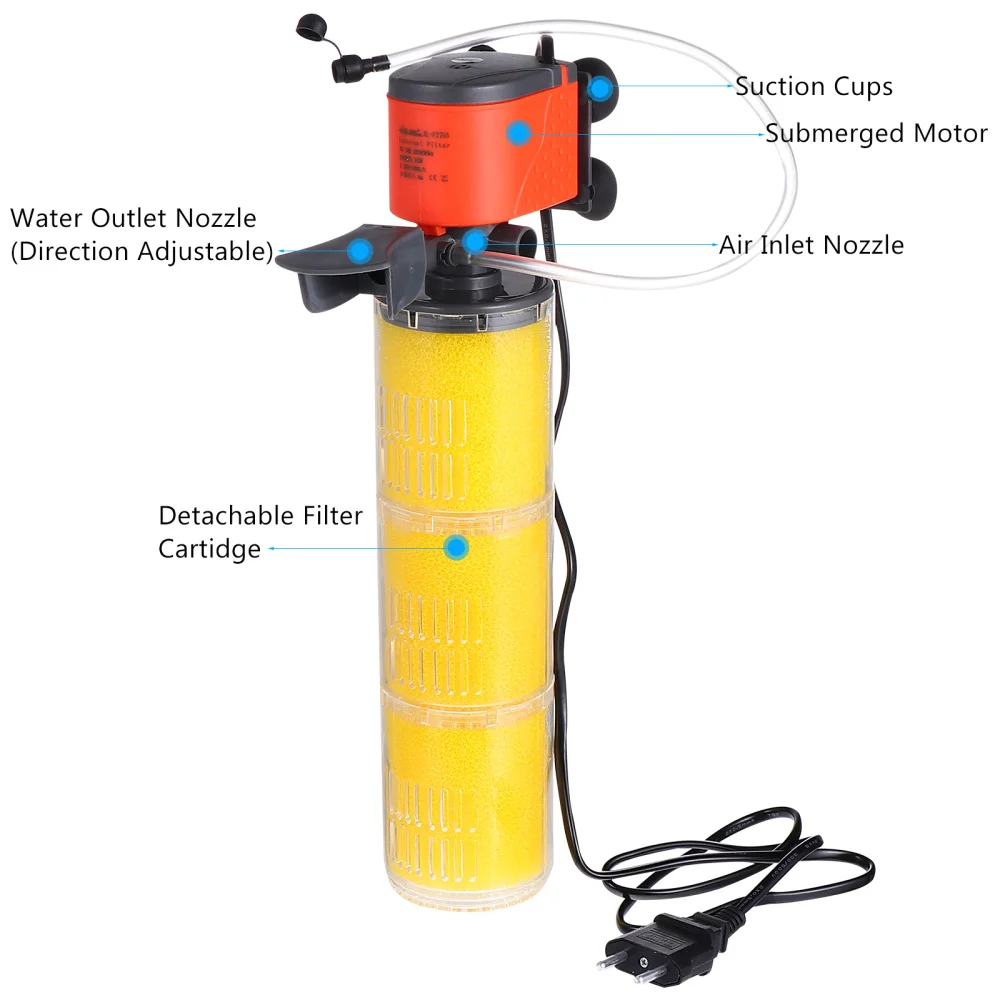 

12W Submersible Pump Aquarium Water Circulation System Filter Pump Plug