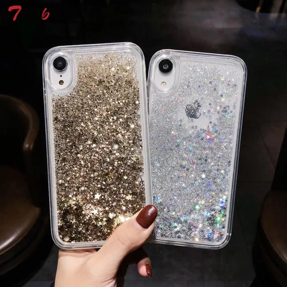 Чехол для телефона с блестками в виде сердечек iphone 12 11 pro max 12mini X XR XS MAX | Мобильные