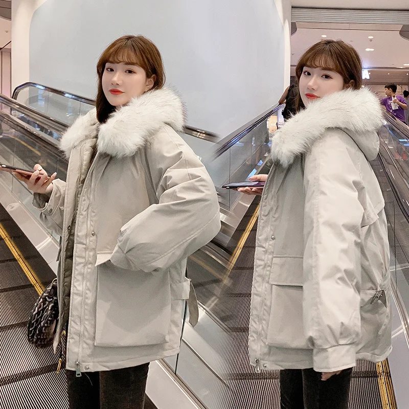 Женский пуховик Корейская короткая парка облегающее утепленное хлопковое